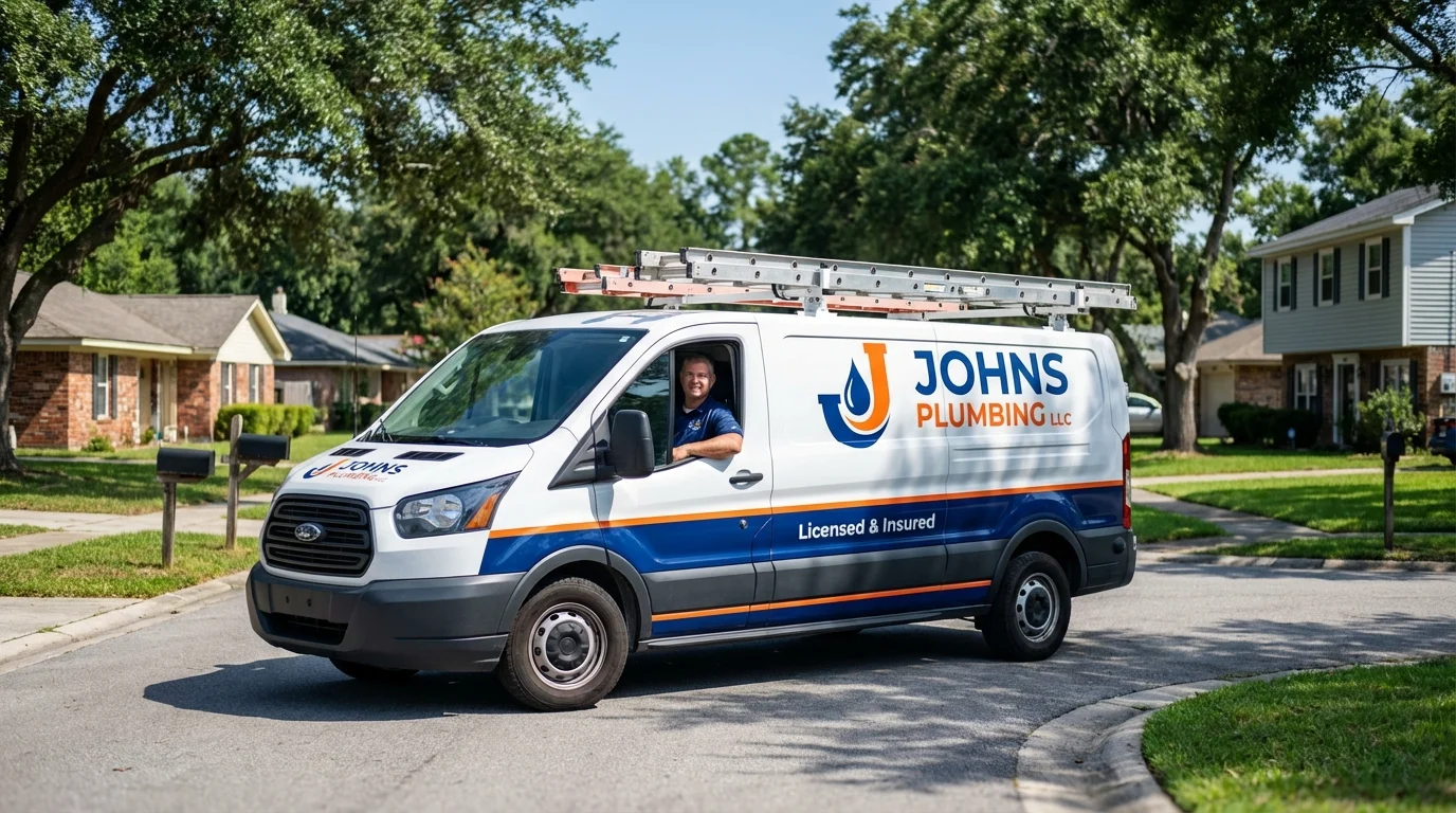 Johns Plumbing LLC service van in Wallkill, NY