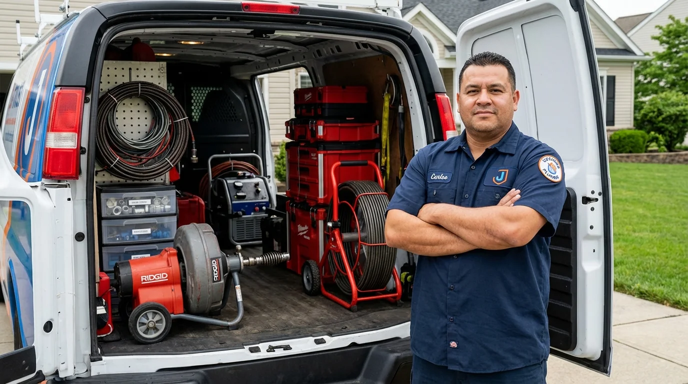 Professional drain cleaning equipment and Johns Plumbing LLC plumber in Wallkill