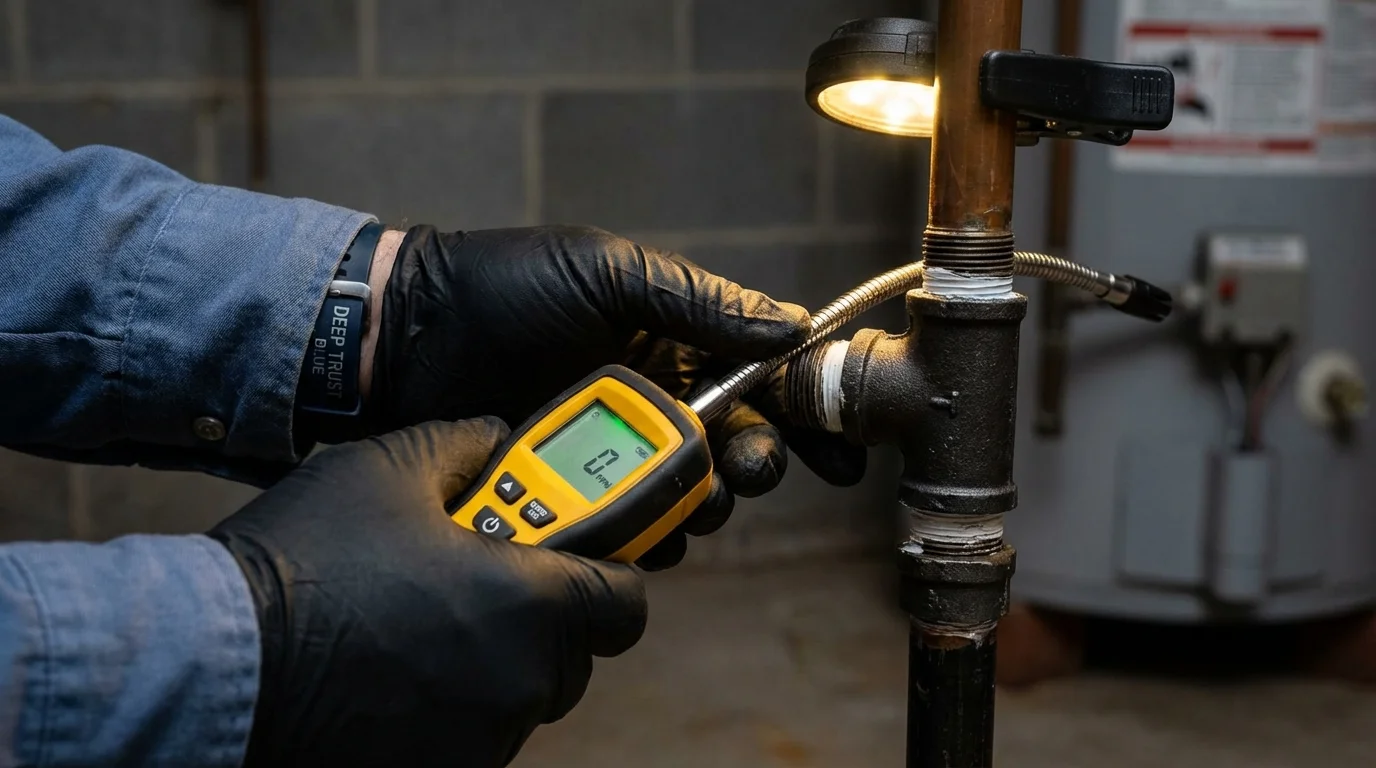Gas leak detection with electronic sniffer by Johns Plumbing LLC in Wallkill